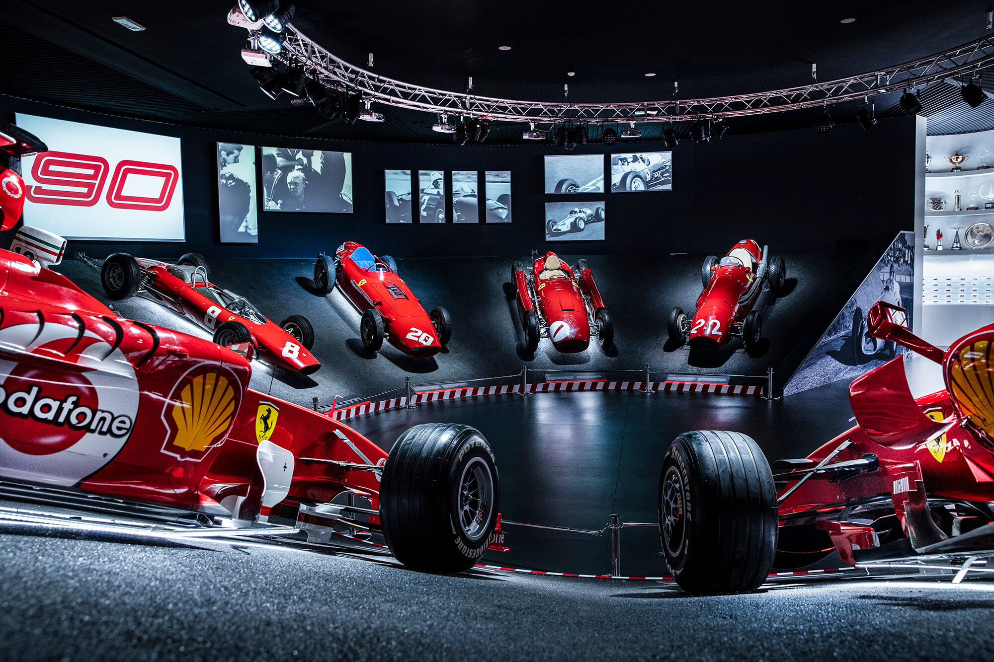 Musé Ferrari à Maranello, Italie. L'évolution des formules 1.
