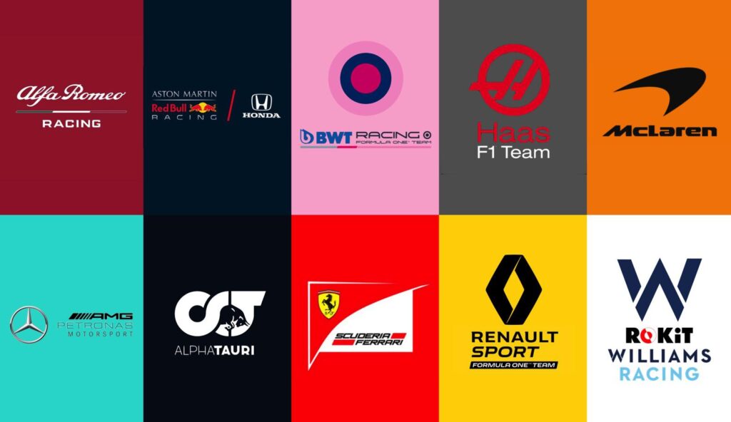 les logos des équipes de f1 de 2021